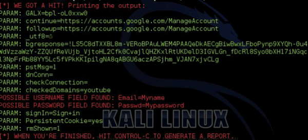 kali linux username and password