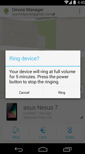 Track lost Android Phone using Android Device Manager
