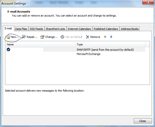 merge Outlook with Gmail account on Windows